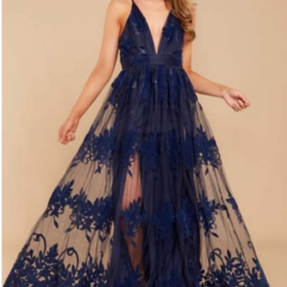 Long navy maxi dress